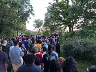 After waiting here an hour and moving maybe 100 feet, we decided to give up. Getting back out see...