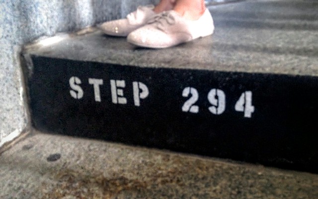 Just walked up this spiral staircase with Kari