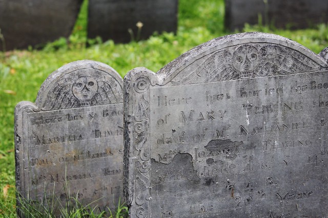 I was fascinated by these ~300 year old tombstones and their engravings