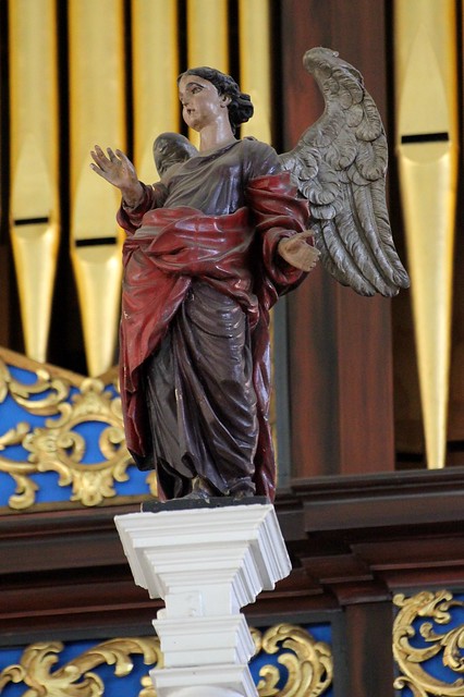 A carved angel at the Old North Church