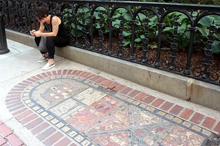 Takin a break at the site of the first school in the country