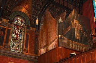 Trinity pipes, stained glass, and ornate everything