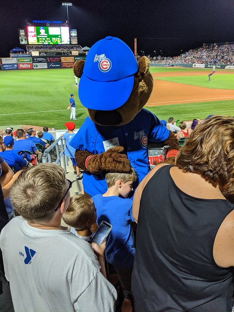 Huggin that mascot