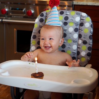Micah gets a birthday cupcake