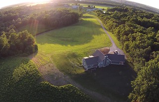 Flyin the drone around mom's place