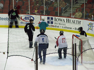 Broomball - Grabbing the ball