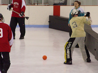 Broomball - Fred Winding Up For a Shot