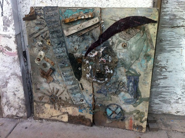 Corroded mixed media on Milwaukee Ave
