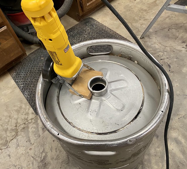 Cuttin the top off this keg