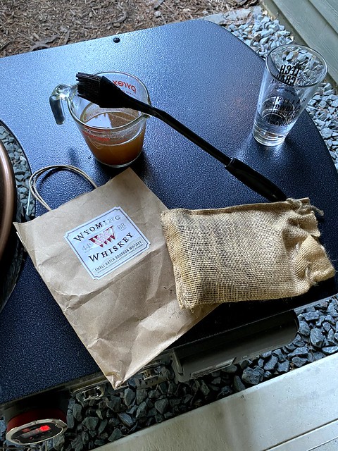 Threw some Wyoming Whiskey barrel chips into the charcoal