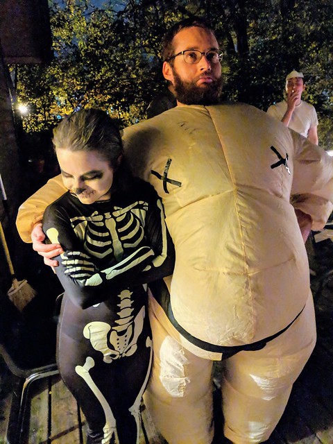 Matt and Mallory became very differently sized people for Halloween
