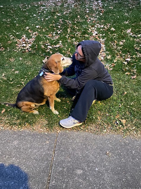 Garth has been having seizures lately. We sometimes have to take breaks on our walks to let them pass.