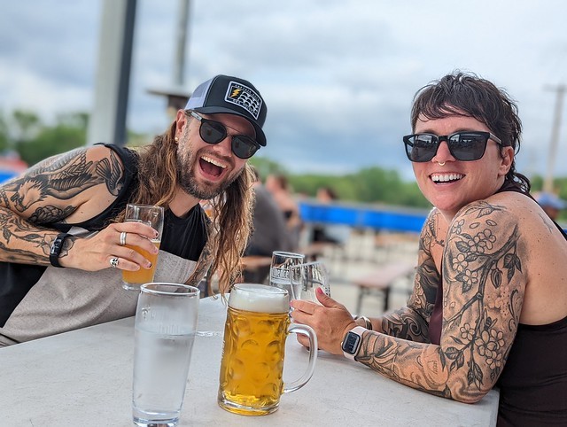 BIkin n beer drinkin