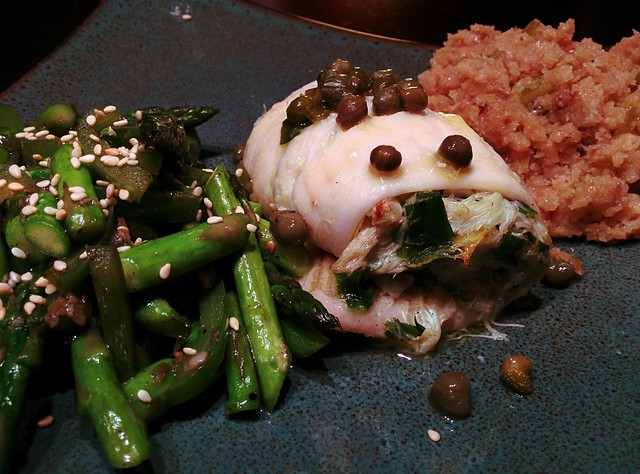 I accidentally made my crab stuffed flounder look like a frog, lol. Gross, but so tasty.
