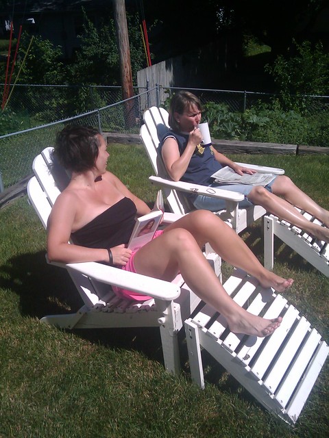 Girls. Sittin in the sun.