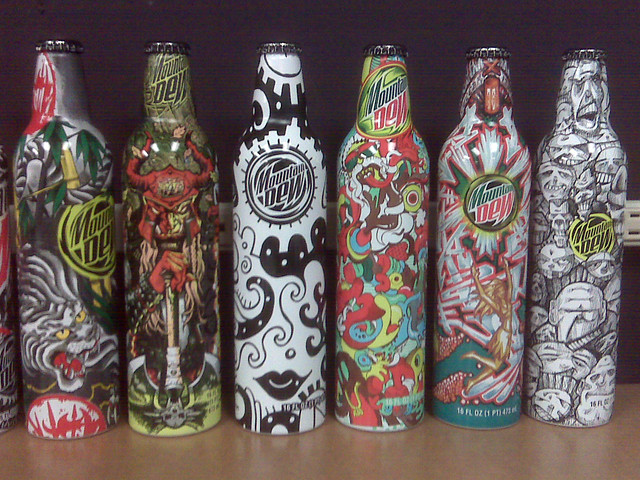 Vic got me thew Green Label Art Mt Dew Bottles