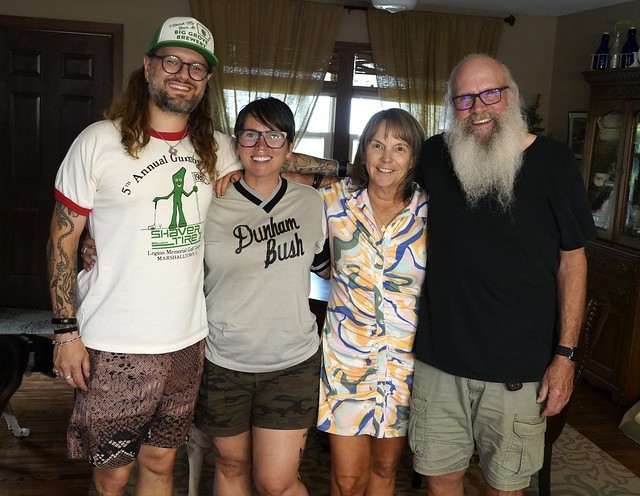 Wearing some of Jeff’s old shirts for Father’s Day