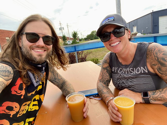 We biked to a brewery and had beer on the patio. It was CRAZY