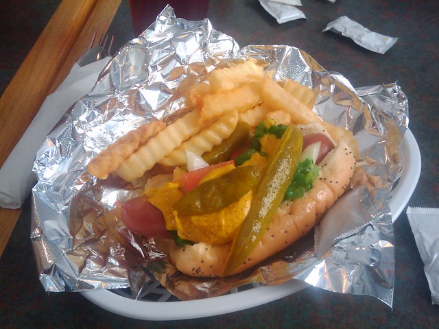Chicago dog at Chin's Garden