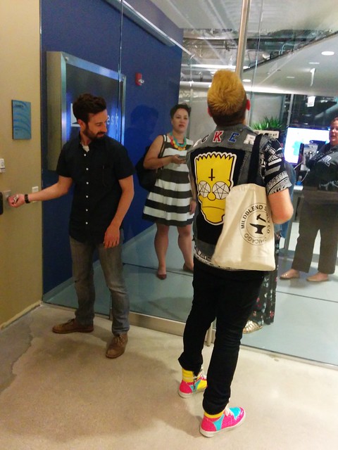 The people standing in front of the door may be preventing this thing from locking.