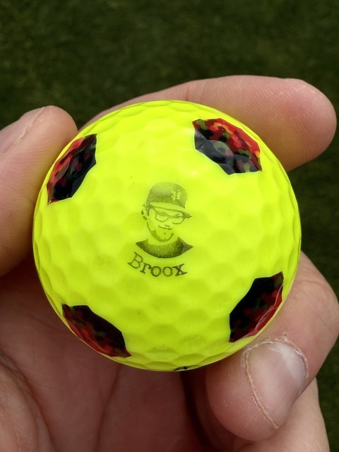 Vicki got me a golf ball stamp with my face on it