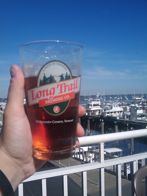 Havin a beer at the Marina.