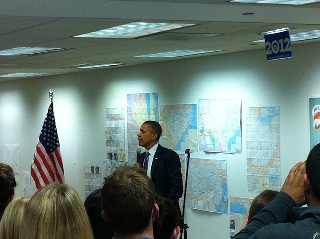 President Barack Obama at Campaign Headquarters