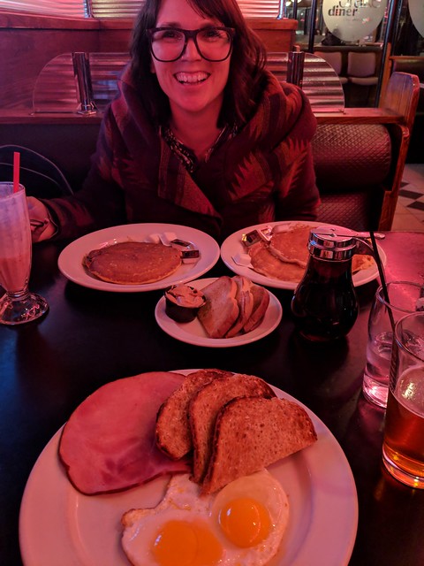 I'll take a regular short stack, a pumpkin short stack, and some toast with a side of peanut butt...