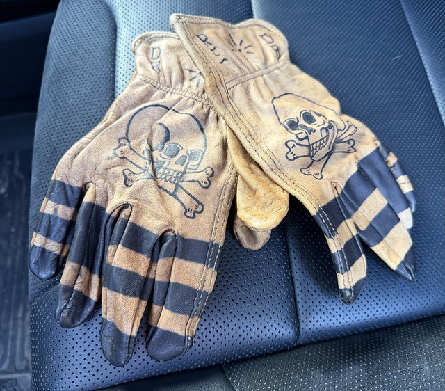 Happy to see that Rod’s still using these gloves I got him. Custom tattooed by Paul Nycz