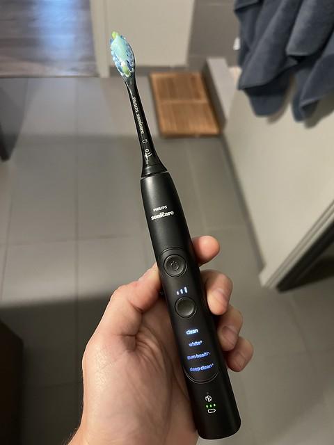 New toothbrush day. Very dark. Very metal.