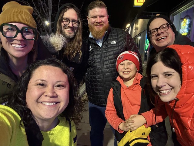 Birthday dinner crew