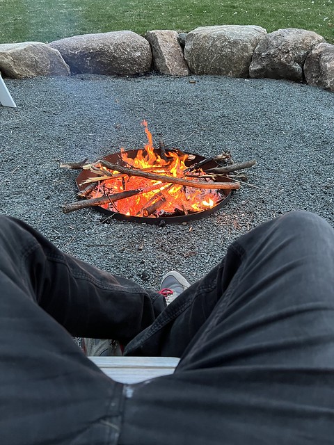 Cleaning up the yard. Enjoying the weather.