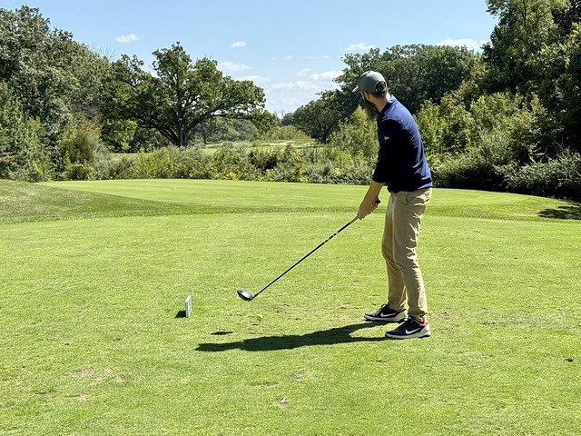 The signature tee box at TCI. Nothing intimidating here.