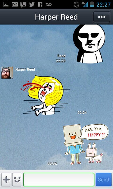 If you're not using line, you're missing out on the best chat client ever.