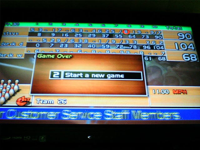 Steve, Me, and Dwong's bowling scores.