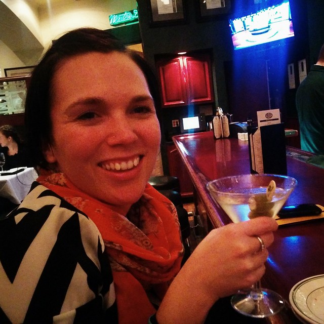 Havin a cocktail with that T-Rex wife of mine.