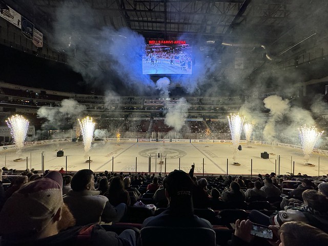Indoor fireworks on ice