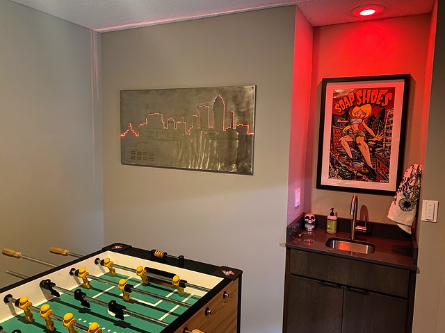 Bout to hang the old living room TV in this spot