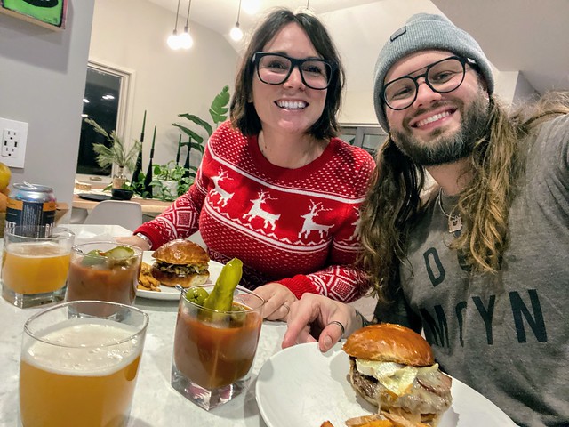 Burgers. Bloodies. Beer. heaven for this girl.