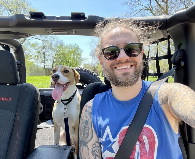 I think he's digging this topless Jeep stuff