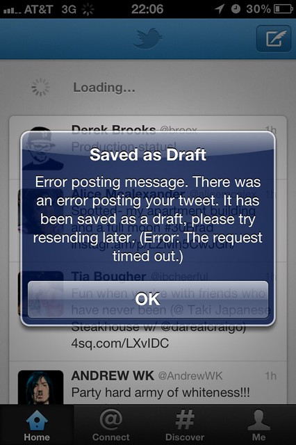Got this while trying to tweet about how much I hate AT&T. Weird.