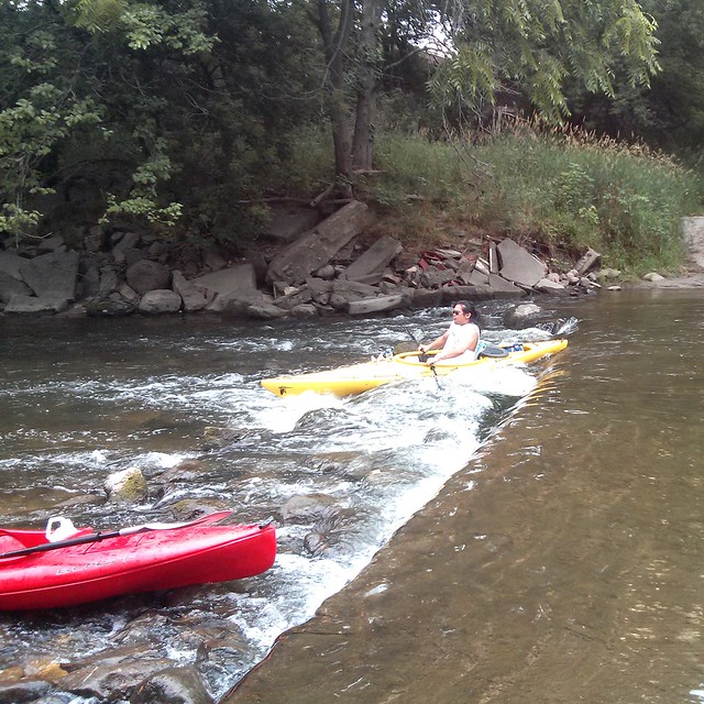Nathan rolls over the road dam
