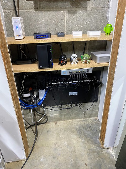 Network closet: upgraded with unifi
