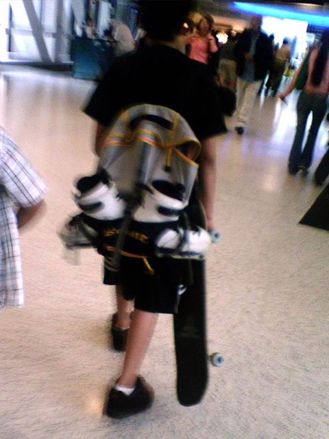 A kid in Houston airport... I wish I started skating and... skating at that age.