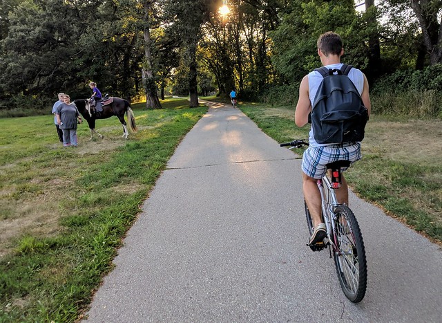 Biking to volleyball with Julien