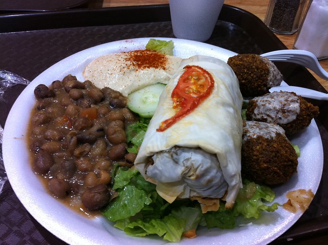Some solid Mediterranean food in the back of a jewelry store. So weird.