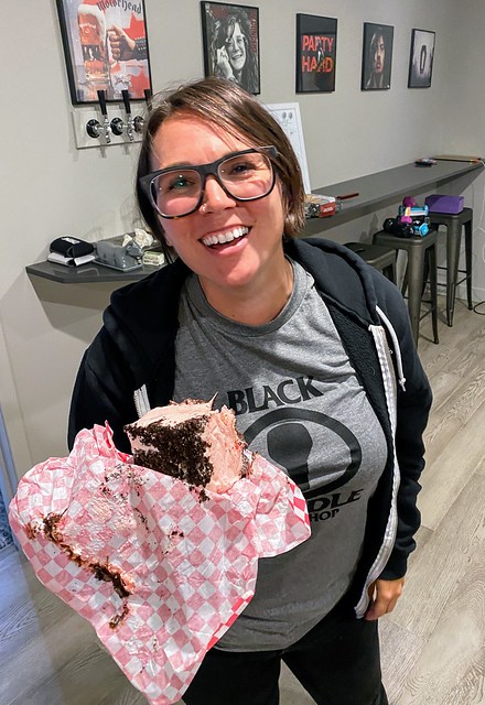 Peppermint ice cream sandwich