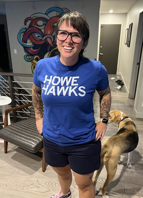 First day with students at her new school. She didn’t want her photo taken, but too bad.