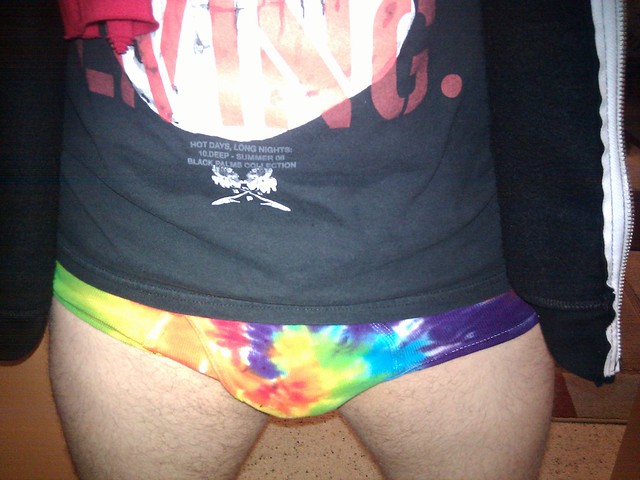 My new years resolution is to wear a lot more tie dye tighty whities
