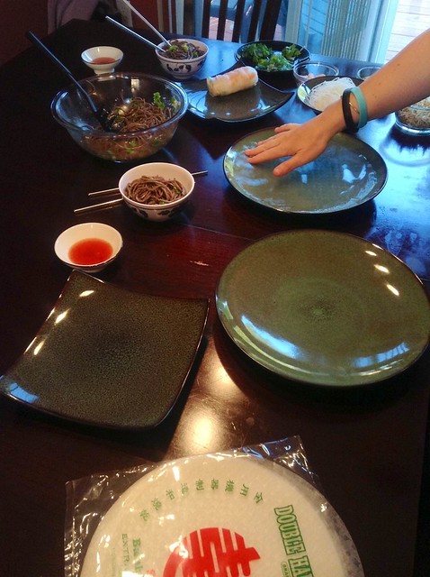 Soba n spring rolls tonight